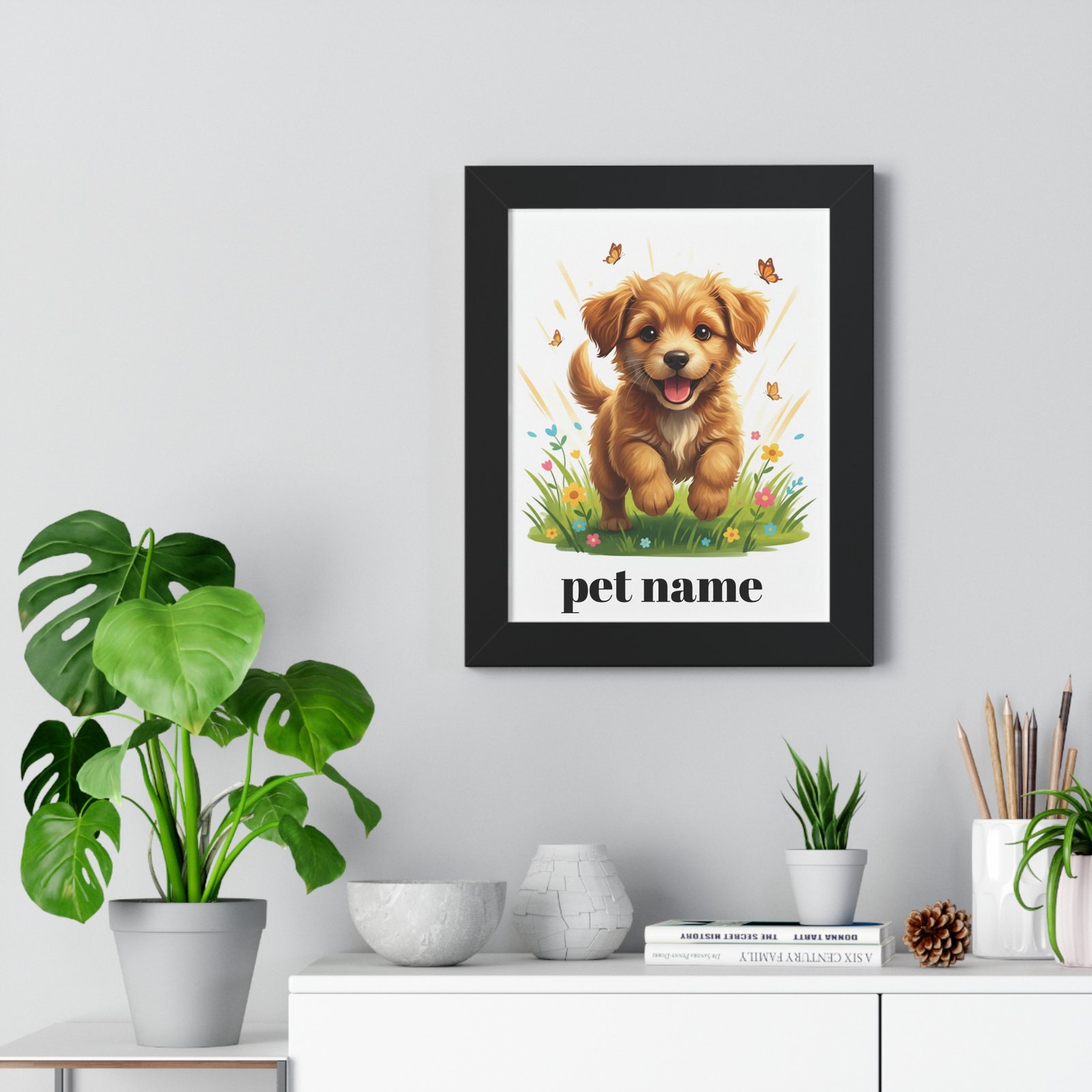 Framed Pet Poster — Personalized Puppy Name Wall Art 2 Framed Pet Poster — Personalized Puppy Name Wall Art - Image 2