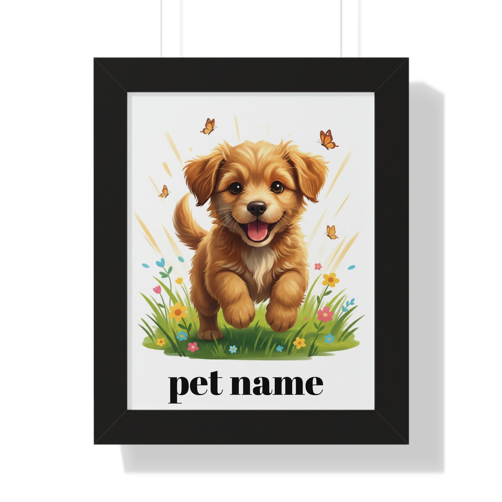 Framed Pet Poster — Personalized Puppy Name Wall Art 1 Framed Pet Poster — Personalized Puppy Name Wall Art